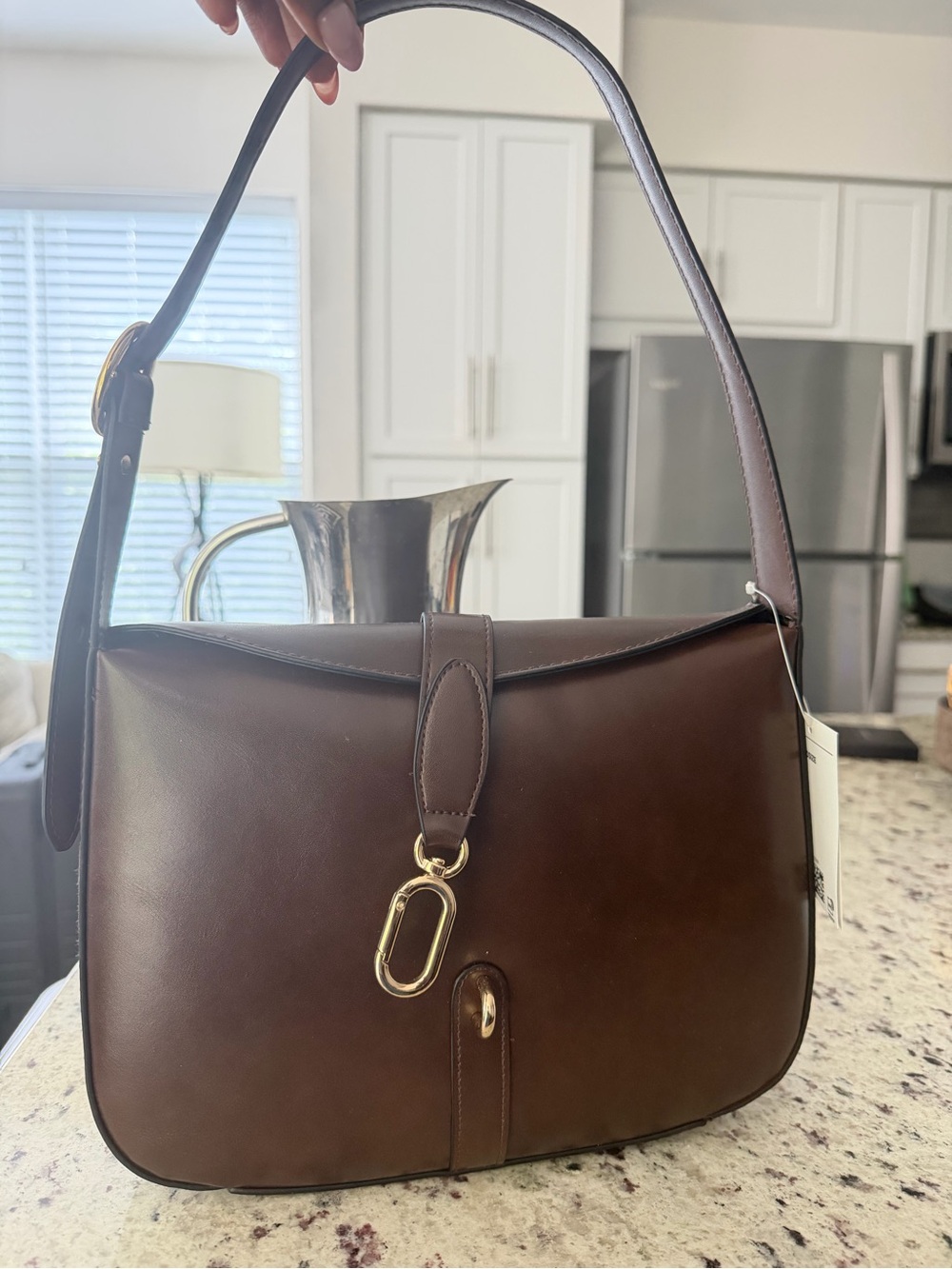 Classic Brown Leather Shoulder Bag